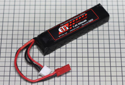 ET1レッドライン550mAh 7.4vリポバッテリー