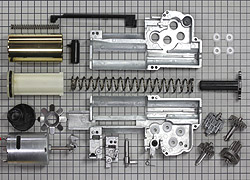 電動コンパクトマシンガン・メカボックス内部パーツ